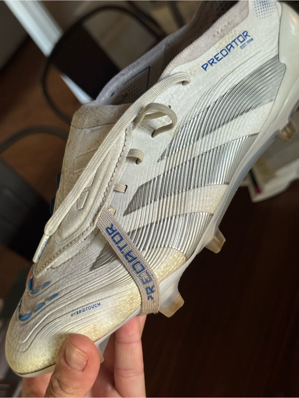 Adidas Predator Elite White and blue  Soccer Cleats